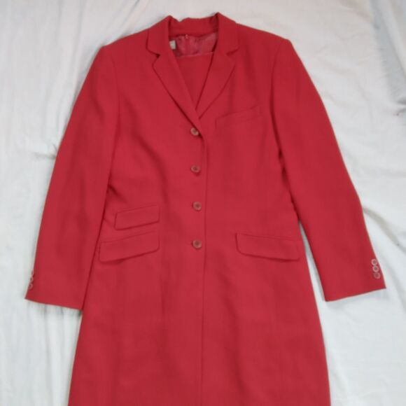 2 Piece Liz Claiborne Collection Red Sleeveless Shift Dress Jacket Holiday 12 - Picture 2 of 13